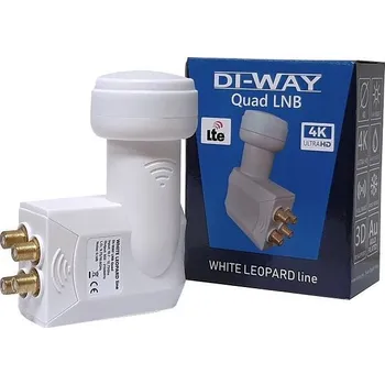 Satelitní konvertor DI-WAY LNB QUAD 0,1dB WHITE LEOPARD LINE