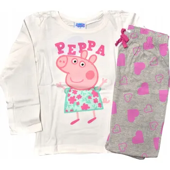Dámské pyžamo Dětské pyžamo prasátko Pepa bavlněné pyžamo pro dívky s dlouhým rukávem, velikost 116