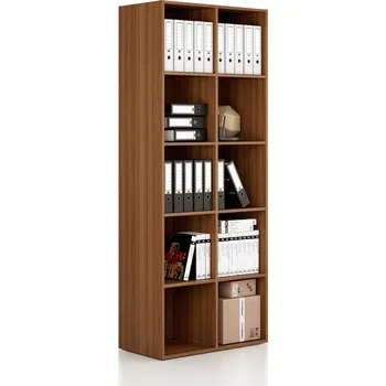 Nábytek B2B Partner Regál FRAME, vysoký, 2 sloupce, 2162 x 872 x 450 mm, ořech