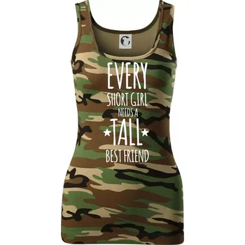 Dámské tričko Every short girl needs a tall best friend - Dámské Maskáčové tílko - M ( Hnědý maskáč )