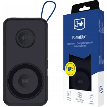 Powerbanka Černá Powerbanka 3mk PastelUp 10 000 mAh Qi 22,5 W + Kabel USB-C/Lightning