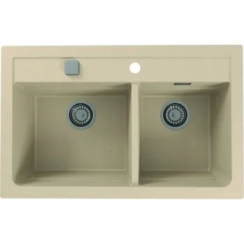 Granitový dřez Dvoukomorový granitový dřez Alveus 1 béžový