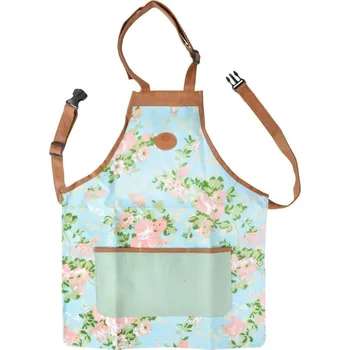 Kuchyňská zástěra Esschert Design RD37 110 x 78 cm modrá/květinová