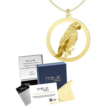 Náhrdelník Pozlacený Náhrdelník PAPOUŠEK ŽAKO GRAVÍROVÁNÍ DEDIKACE