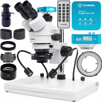 Optický mikroskop Techrebal 10HT + 4K kamera + 2x LED, zvětšení 270x