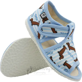 Chlapecké bačkory Dětské pantofle RAK 100014-3 - Jezevčík modrý - vel. 22