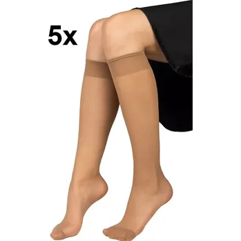 Dámské oblečení Podkolenky Nylon Knee-Socks 20 DEN - 5 párů - golden