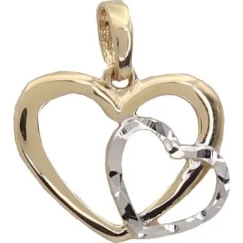 Přívěsek Zlatý přívěsek srdce 2702LOT (585/1000) 0.6 g