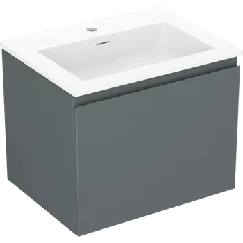 Koupelnový nábytek Mexen Orio koupelnová skříňka 60 cm s umyvadlem Otis, 1 zásuvka, grafitová mat/bílá mat - 91A10-06047-1-BF66-W18M01 Skříňky s umyvadlem