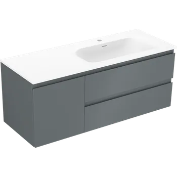 Koupelnový nábytek Mexen Orio koupelnová skříňka 120 cm s umyvadlem Vela pravá, 2S, 1D, grafit mat/bílá mat - 91A13-12047-3-BBFFF66-W23P01 Skříňky s umyvadlem