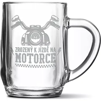 Sklenice Sablio Půllitr Zrozený k jízdě na motorce: 0,5