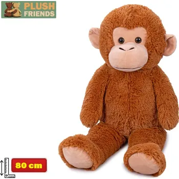plyšák Plush Friends opice plyšová 80 cm tmavě hnědá