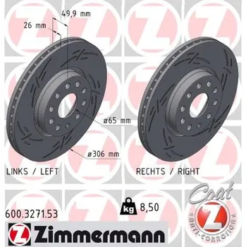 Brzdový systém Brzdový kotouč ZIMMERMANN 600.3271.53
