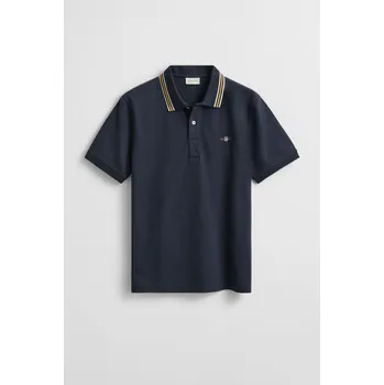 Pánská košile POLOKOŠILE GANT COLLAR TIPPING SS POLO EVENING BLUE