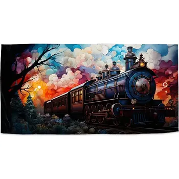 Osuška Sablio Ručník Parní lokomotiva v kouzelné krajině - 50x100 cm
