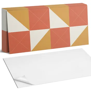 Dlažba Samolepicí vinylové dlaždice Geometrie v teplých tónech 10 ks 40x20 cm