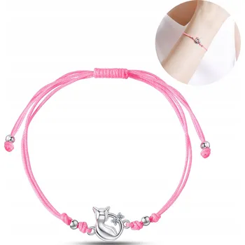 Náramek STŘÍBRNÝ NÁRAMEK PRO DÍVKY DĚTSKÝ ŠŇŮRKOVÝ KOČKA STŘÍBRO 925