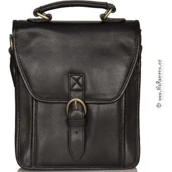 Pánská aktovka Malá kožená aktovka HIDESIGN na doklady s popruhem na formát A5 Karl černá