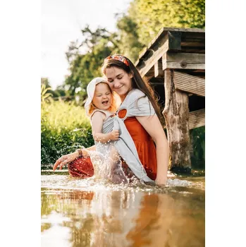 Šátek na nošení dítěte LennyLamb Water ringsling GREY MESH Velikost: 1_8_m