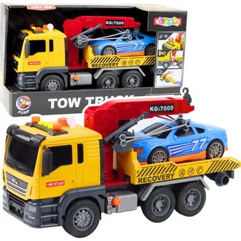 Hračka Odtahovka s jeřábem Závodní auto Světla Zvuky