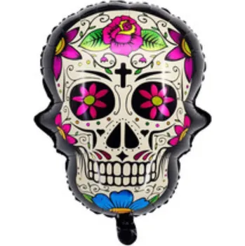 Balónek Fóliový balónek Lebka, Halloween, (65 cm * 50 cm)