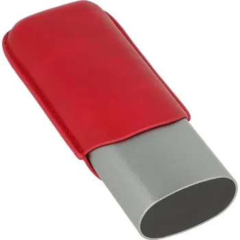 Pouzdro na 2 doutníky Angelo Alu, červené, 15-18cm