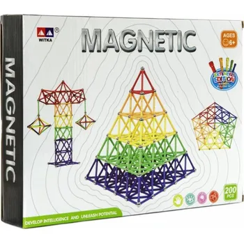 Stavebnice Teddies Magnetická stavebnice 200ks v krabici 30x23x6cm