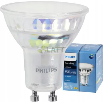 Žárovka PHILIPS LED žárovka Philips GU10 - 4,9W - 550 Lm - studená bílá - CorePro Premium