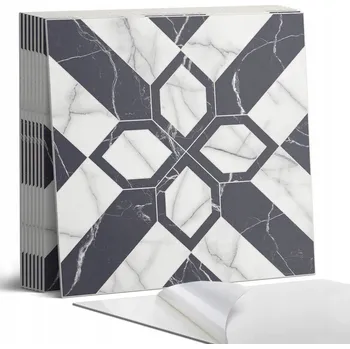Dlažba Samolepicí vinylové dlaždice Geometrický mramorový vzor 9 ks 30x30 cm