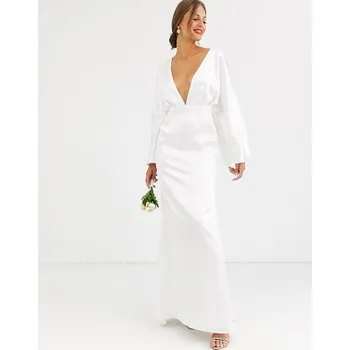 Dámské šaty ASO EDITION svatební šaty s 3/4 rukávem, délka až na zem, velikost 36