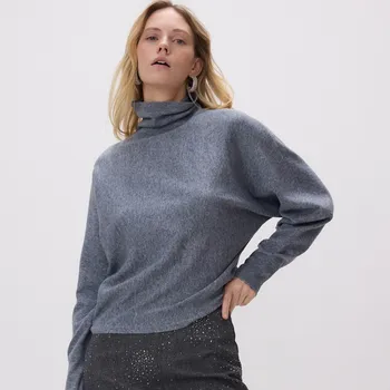 Dámský svetr Reserved - Svetr s rolákem - středně šedá - 220HI-85M - 220HI-85M-XL