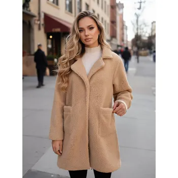 Dámský kabát Dámský kabát Dstreet NY0757z Barva: Béžová, Velikost: XL