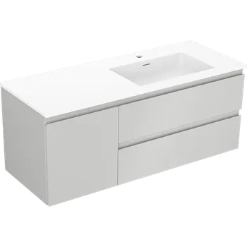 Koupelnový nábytek Mexen Orio koupelnová skříňka 120 cm s umyvadlem Otis pravá, 2S, 1D, šedá mat/bílá mat - 91A13-12047-3-BBFFF62-W18P01 Skříňky s umyvadlem