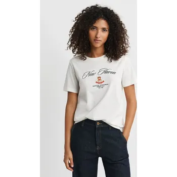 TRIČKO GANT REG COTTON CREST SS T-SHIRT EGGSHELL