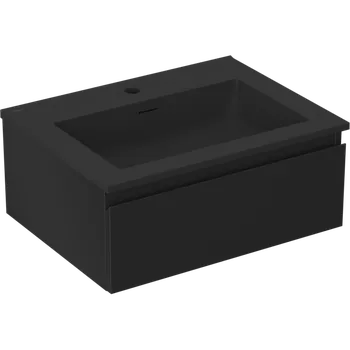 Koupelnový nábytek Mexen Orio koupelnová skříňka 60 cm s umyvadlem Otis, 1 zásuvka, černá mat - 91A10-06023-1-BF71-W18M71 Skříňky s umyvadlem
