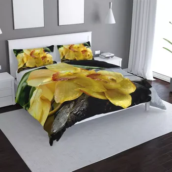 Povlečení Sablio Povlečení Žluté orchideje - 140x220 / 90x70