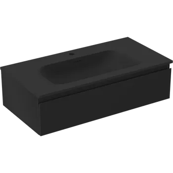 Koupelnový nábytek Mexen Orio koupelnová skříňka 90 cm s umyvadlem Vela, 1 zásuvka, černá mat - 91A10-09023-1-BF71-W23M71 Skříňky s umyvadlem