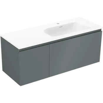 Koupelnový nábytek Mexen Orio koupelnová skříňka 120 cm s umyvadlem Vela pravým, 1S, 1D, grafit mat/bílá mat - 91A13-12047-3-BBFF66-W23P01 Skříňky s umyvadlem