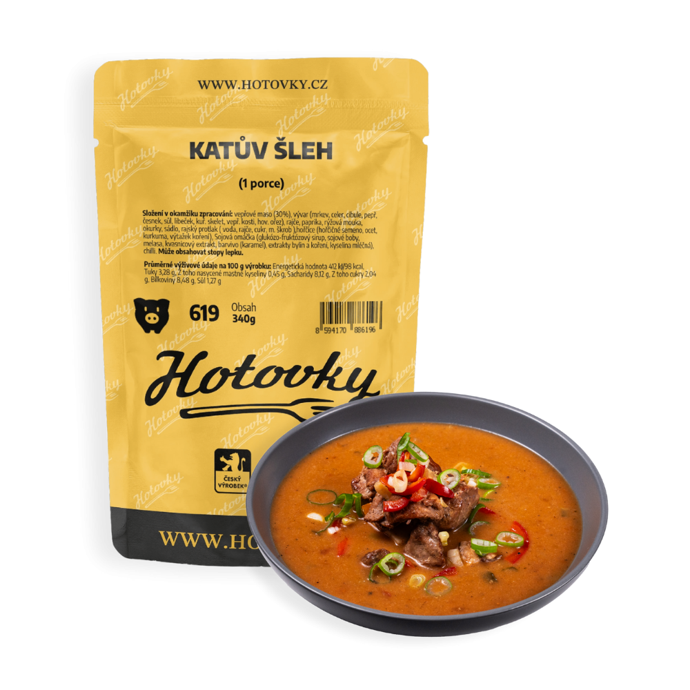 Katův šleh (1 porce) pikantní vepřové maso | hotové jídlo
