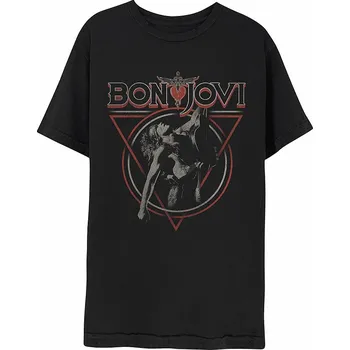 Pánské tričko Bon Jovi tričko, Triangle Overlap Black, pánské S