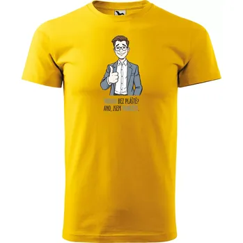 Pánské tričko Sablio Tričko s potiskem Ano, jsem manažer - žluté S