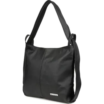 Kabelka Kožený dámský Batoh/taška A4 velká shopper kabelka 2v1 černá Beltimore
