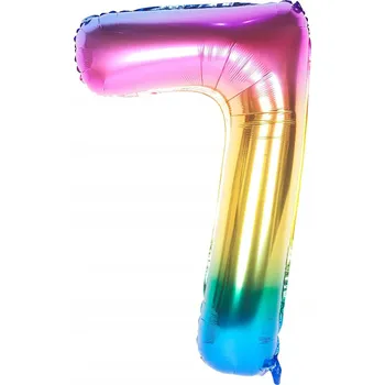 Balónek Fóliový Balón Číslice "7" Duhový (100 cm)