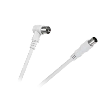 CABLETECH Koaxiální kabel TV-VIDEO bílý 10m rohový