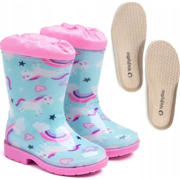 Dívčí obuv WOJTYŁKO 5G5060N Dívčí gumáky HOLÍNKY s vložkou, velikost 35, modré