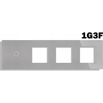 Elektrická zásuvka PANEL PRO DOTYKOVÉ MODULY RÁMEČEK 1G ČTYŘNÁSOBNÝ 1G+3F ZÁSUVKA STŘÍBRNĚ ŠEDÝ