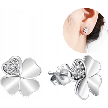 Náušnice Stříbrné náušnice čtyřlístky puzetky náušnice stříbro o ryzosti 925