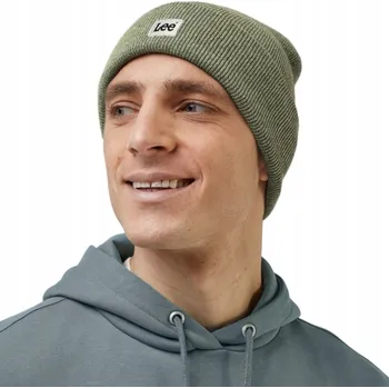 Čepice Lee BEANIE Olive Grove TEPLÁ ZELENÁ ZIMNÍ ČEPICE PÁNSKÁ UNIVERZÁLNÍ VELIKOST