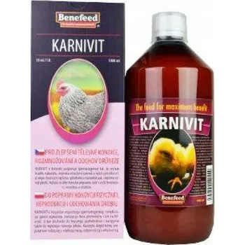 Krmivo pro hospodářské zvíře Přípravek pro bažanty, husy, krocany, kachny, slepice a křepelky Benefeed KARNIVIT drób 1000 ml 500 l 1 kg