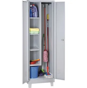 Šatní skříň Manutan Expert Kovová úklidová skříň, 190 x 60 x 50 cm + Prodloužená záruka na 10 let